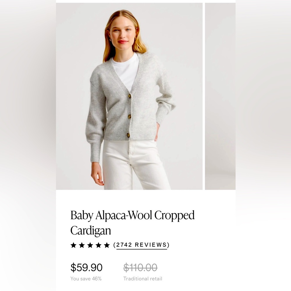 Quince Baby Alpaca-Wool Cropped Cardigan